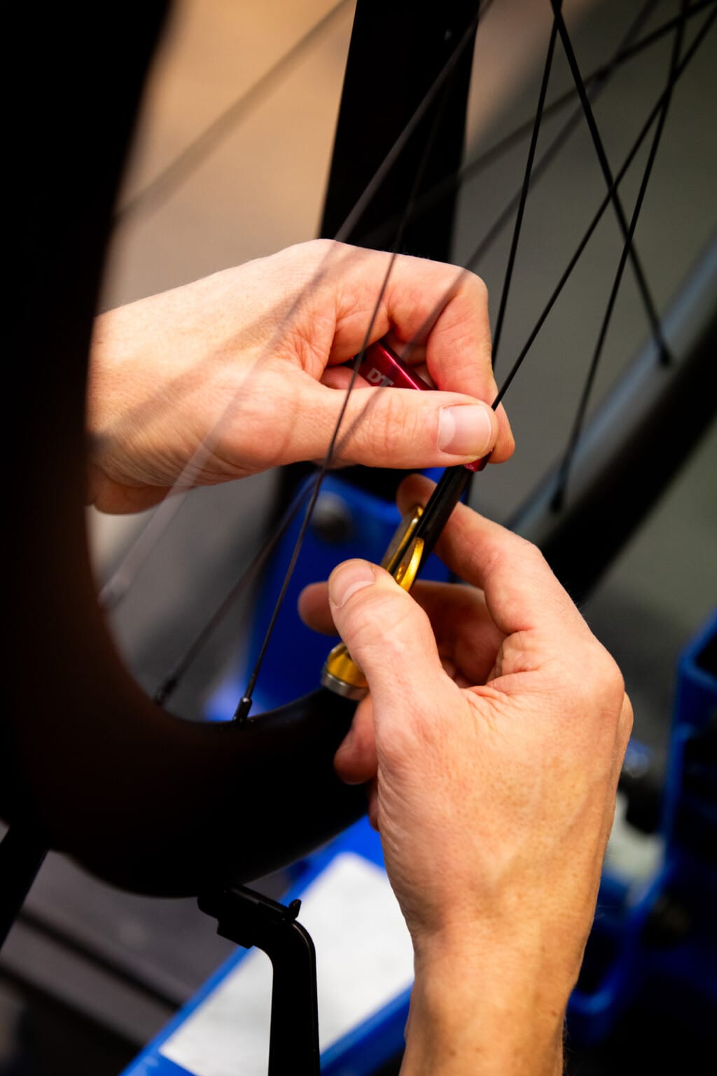Zentrieren von Fahrrad Laufrad