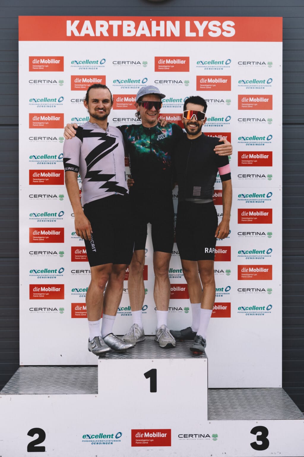 Crit Rennen auf der Kartbahn in Lyss, Podiumsplätze